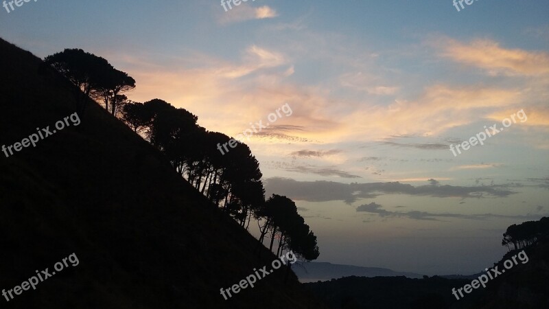 Sunset Reggio Calabria Italy Free Photos