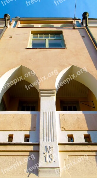 Building Facade Detail Arc Window