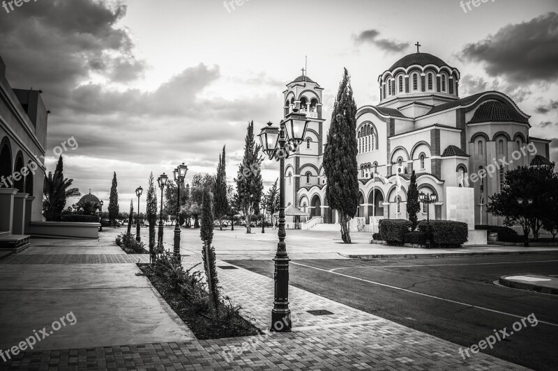 Cyprus Paralimni Square Church Architecture