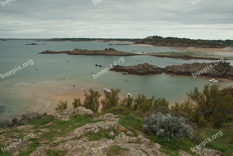 Brittany Saint-lunaire Tide Rocky Coast Granite