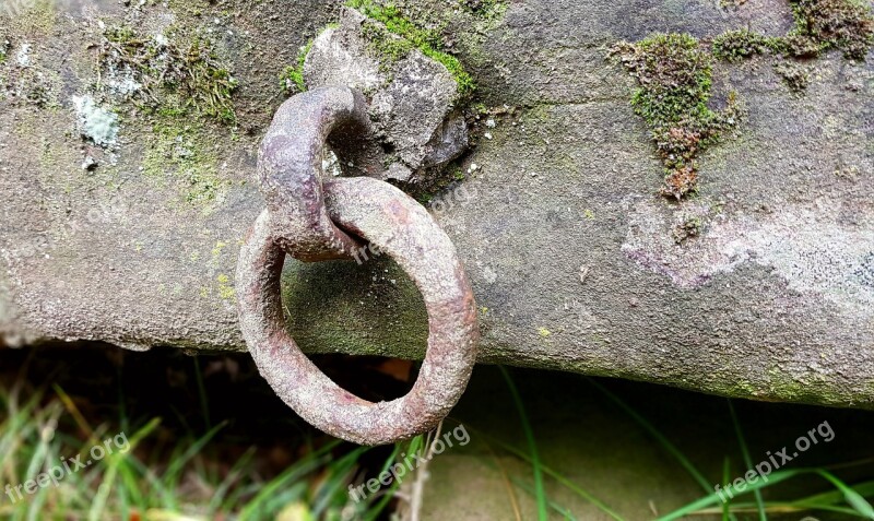 Stone Stone Trough Ring Metal Ring Garden Decoration