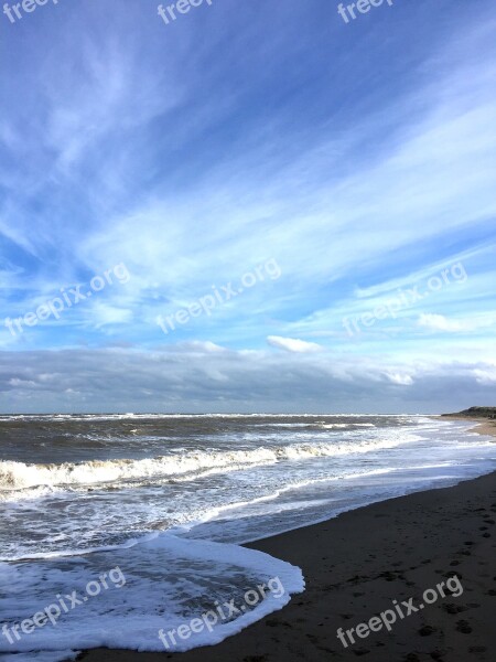 Coastal Big Sky Ocean Sea Beach