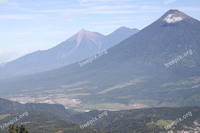 Guatemala Volcano Central America Travel Free Photos