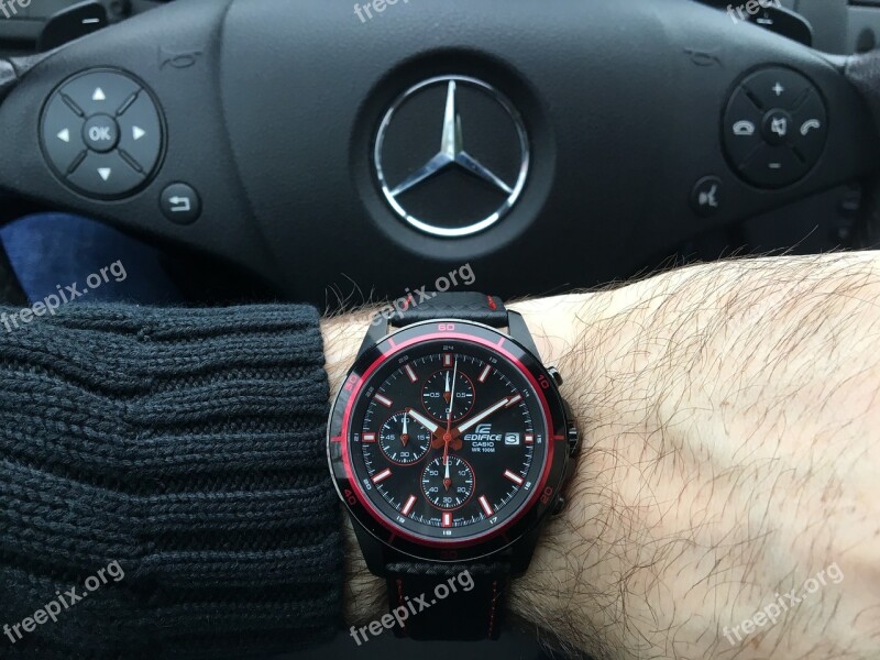 Watch Wristwatch Casio Car Steering Wheel