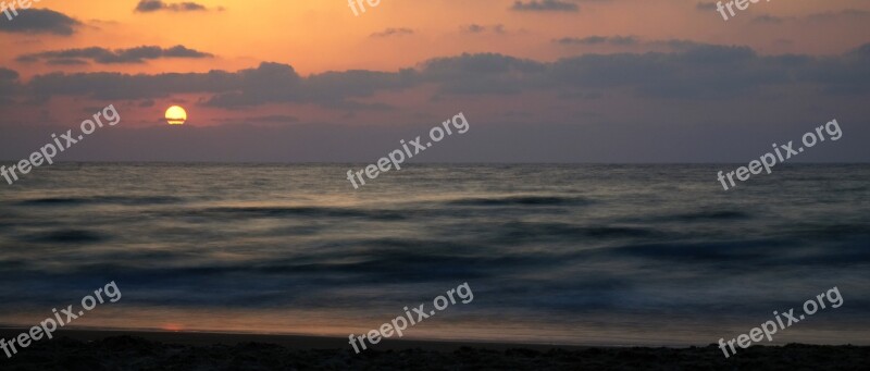 Sunset Sea Long Exposure Marine Sunset Free Photos