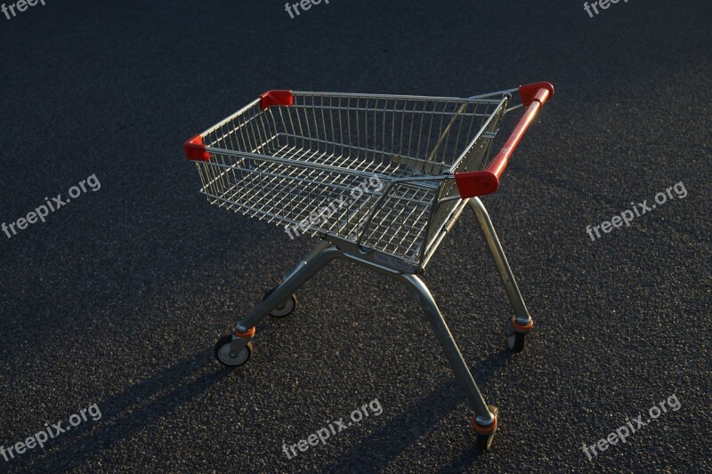 Shopping Cart Empty Supermarket Business Grocery