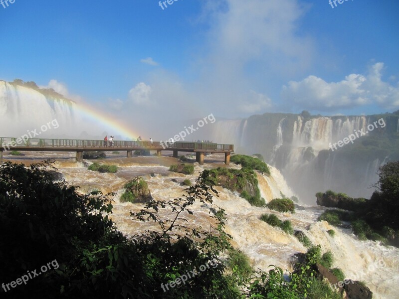 Foz Do Iguaçu Cataracts The Iguaçu River Water Falls Paraná