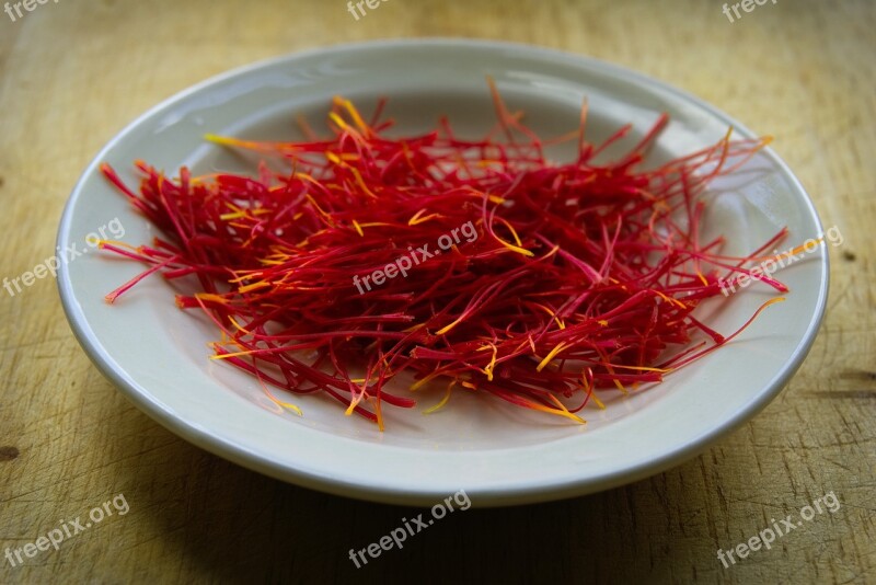 Saffron Spice Pistils Pistils Of Saffron Harvest