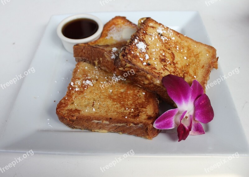 French Toast Brunch Syrup Foodie Orchid