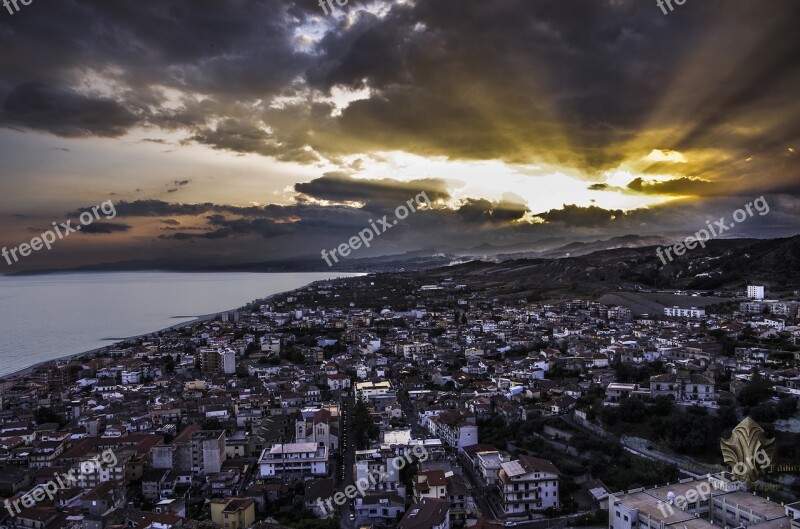 Calabria Italy Roccella Landscape Sunset