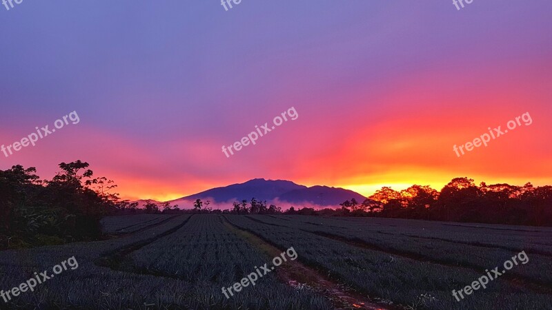 Volcano Turrialba Sunset Free Photos