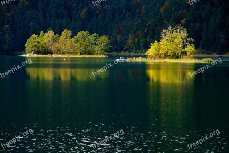 Eibsee Lake Water Landscape Idyllic