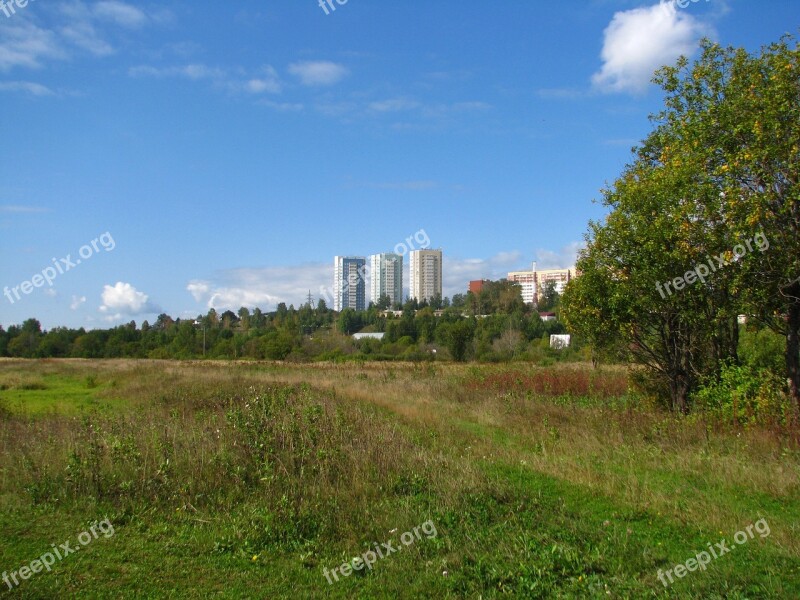 Landscape City At Home Sky Blue