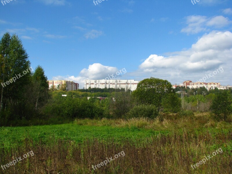 Landscape City At Home Sky Blue