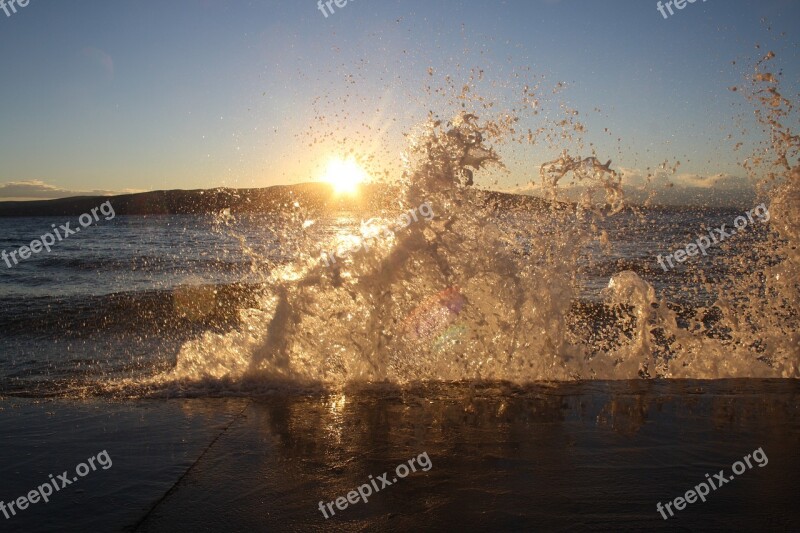 Croatia Krk Senj Sunset Wave