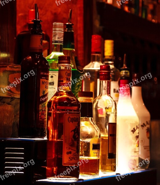 Bar Liquor Bottles Whiskey Alcohol