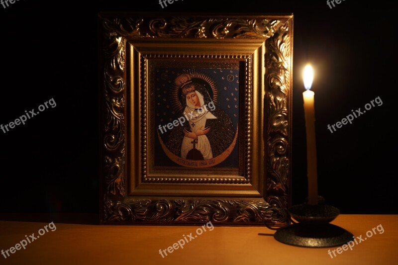 Icon Candle Religion Orthodox Church