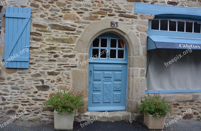 Door Wood Round Door Wood Carved Door Door Colour Blue Brittany