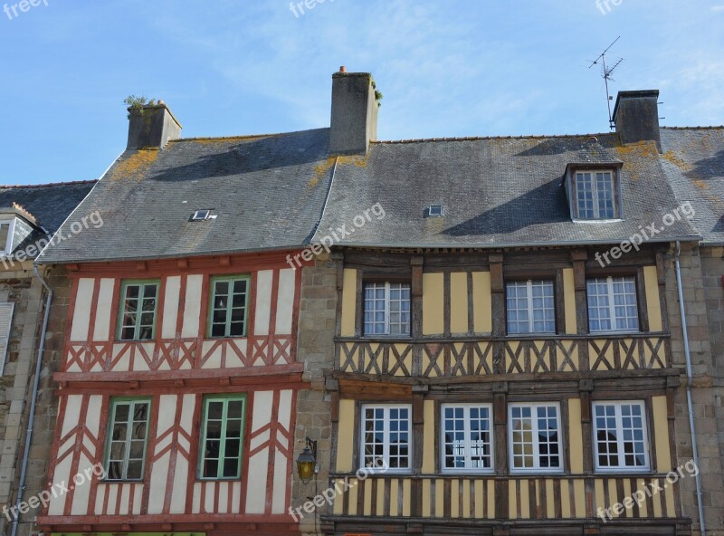 Houses Timber-framed Centre Ville Tréguier Brittany France Côtes D'armor Brittany