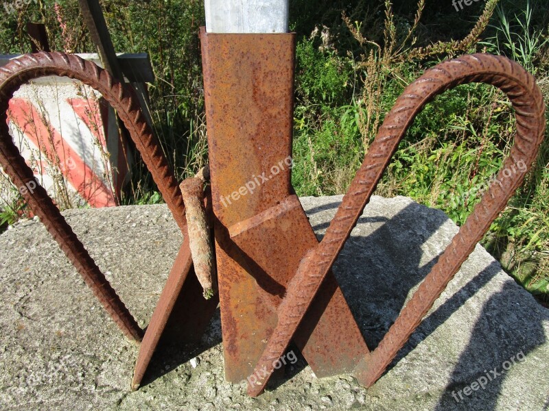 Rust Mast Post Concreted Free Photos