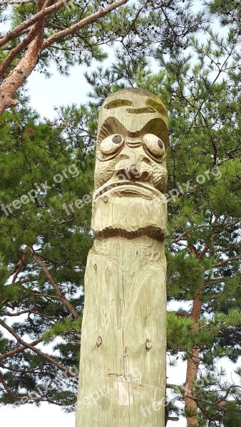 The Korean Totem Pole Folk Traditional Free Photos