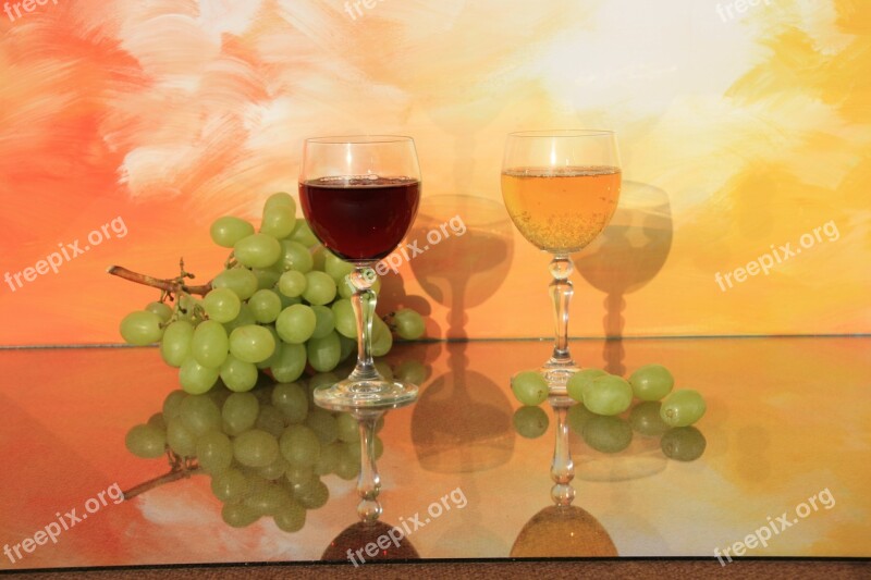 Still Life Wine Glasses Glass Wine Transparent