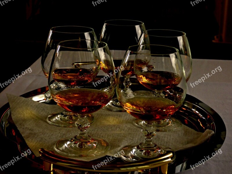 Cup Cognac Tray Tablecloth Celebration