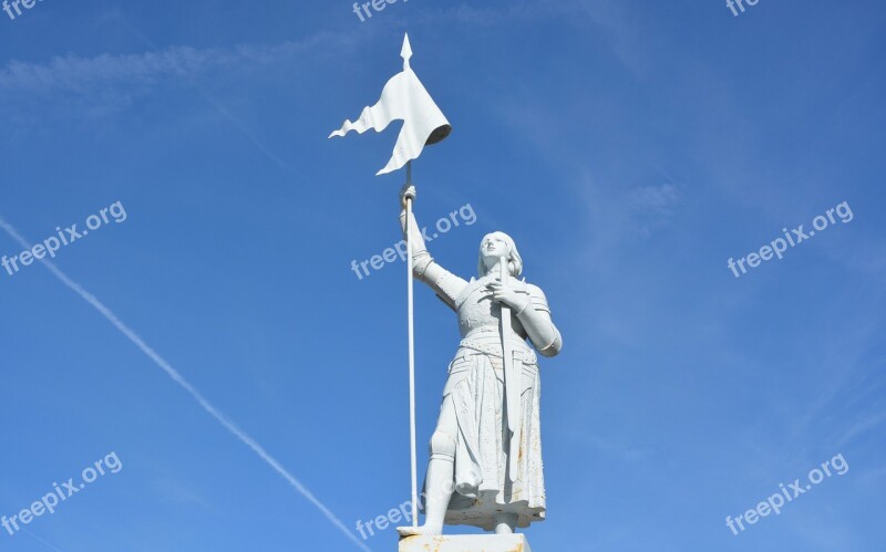 Statue Of Joan Of Arc Warrior 1412-1431 100 Years War Historic Character