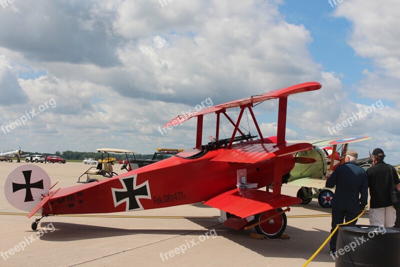 Fokker Triplane Airshow Red Baron Free Photos