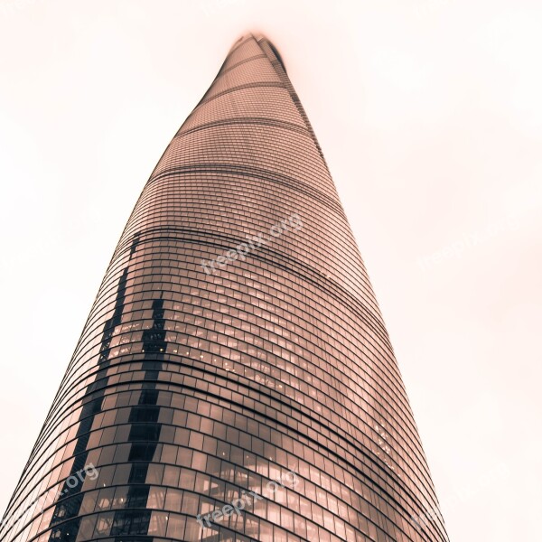 Architecture Building China Pudong Reflection