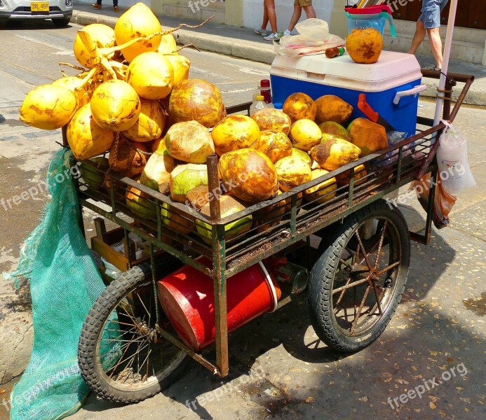 Fruit Cart Cartagena Historic Center Free Photos