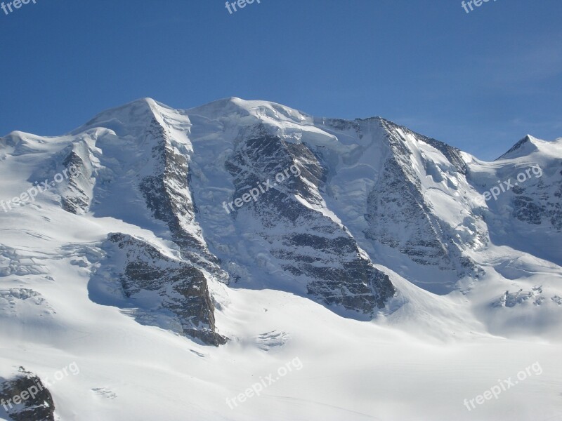 Mountains Alpine Piz Palu St Moritz Engadin