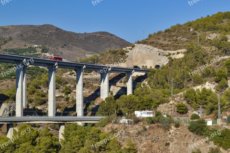 Viaduct Bridge Spain Road Mountains