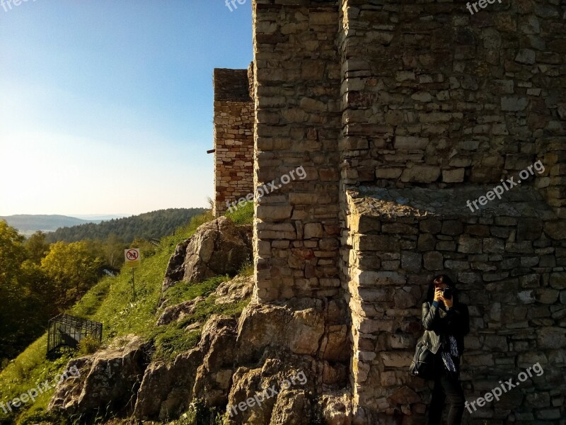 Mountains A Mountain Range Castle Old Castle Scenery