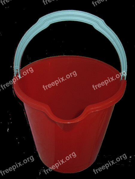 Bucket Vessel Plastic Bucket Plastic Red