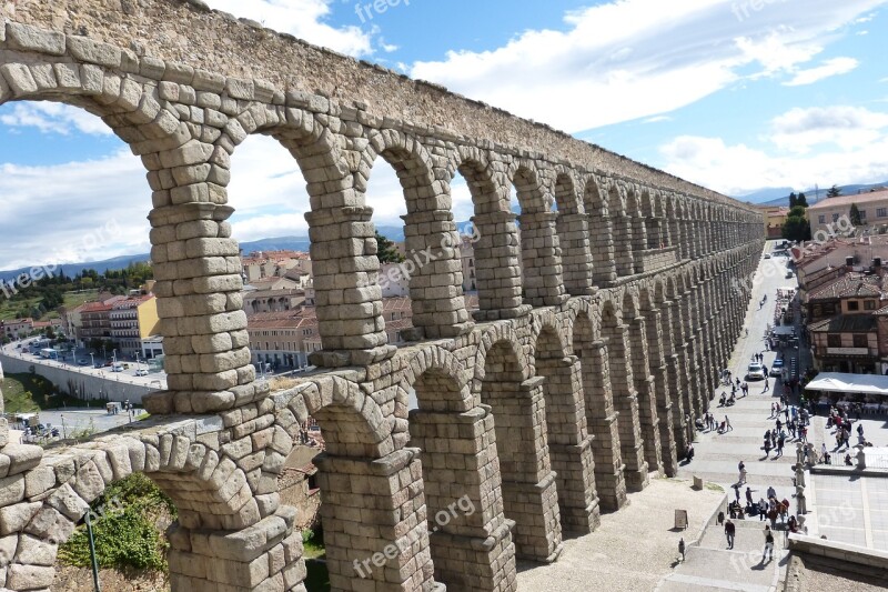 Aqueduct Segovia Bridge Free Photos