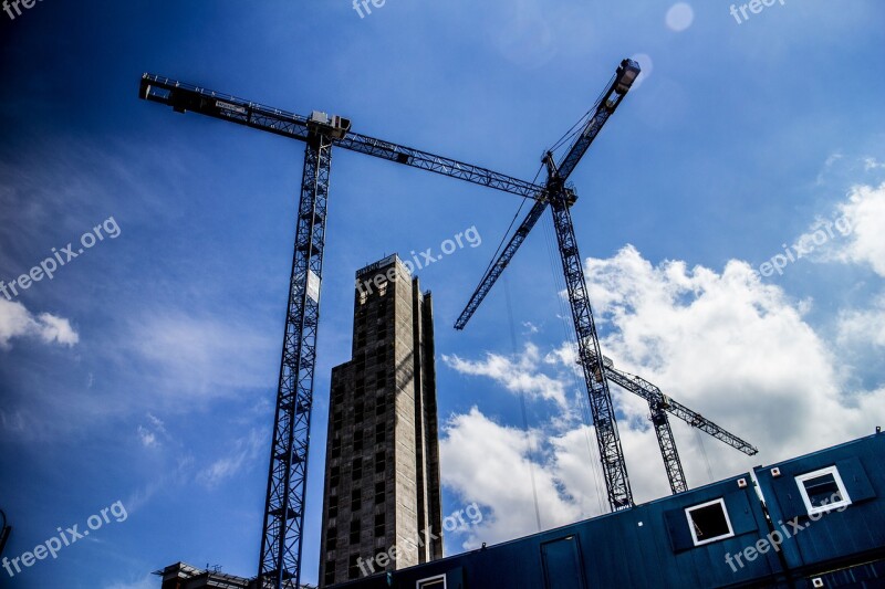 Building Construction Crane Building Construction Site