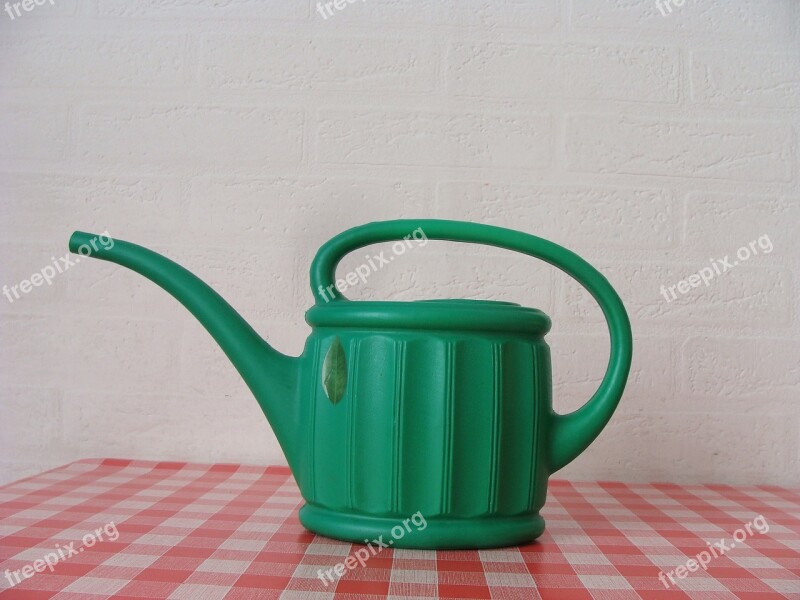 Watering Can Garden Box Grass Wood