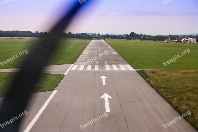 Airport Runway Aerial Photo Masłów Swietokrzyskie