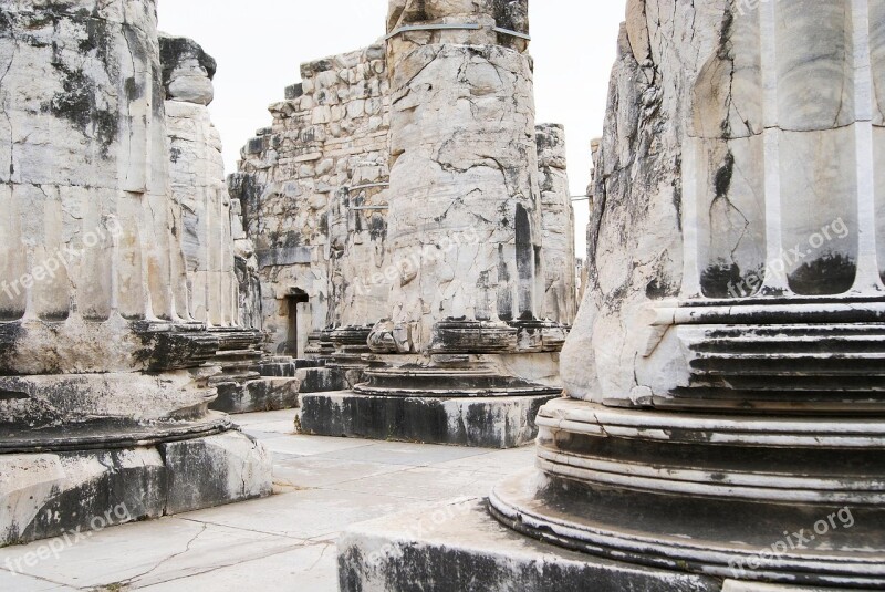 Marble Columnar Ruin Temple Stone