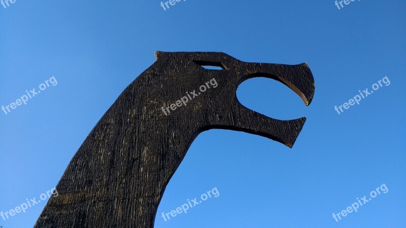 Viking Drakenhoofd Wood Woodcarving Air