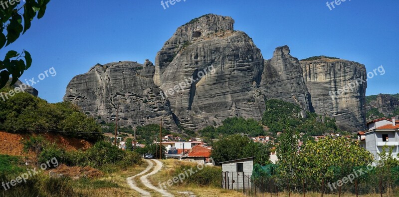 Kalambaka Rock Formation Famous Greek