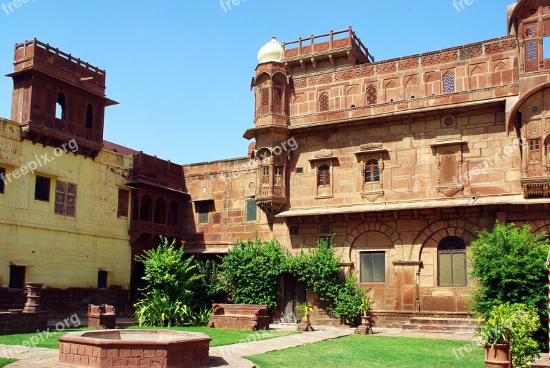 India Rajasthan Nagaur Red Sandstone Palace