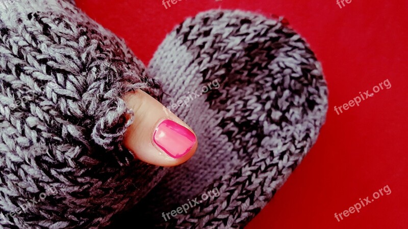 Finger Socks Nail Heart Warm