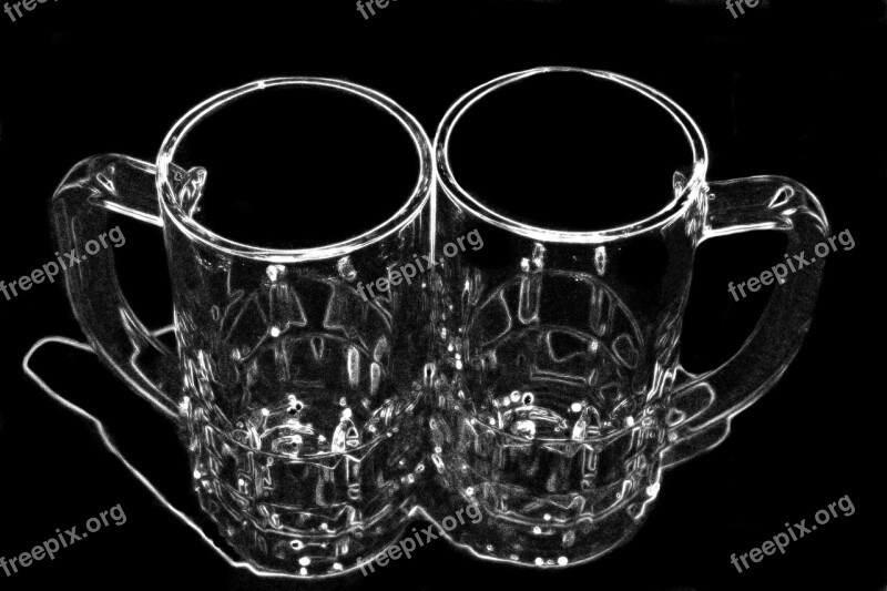 Beer Mugs Pair Glass Tankard Oktoberfest Free Photos