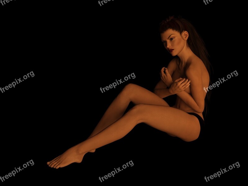 Naked Nude Shadow Body Model