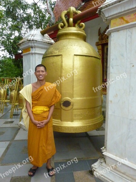 Buddhist Monk Thailand Bell Free Photos