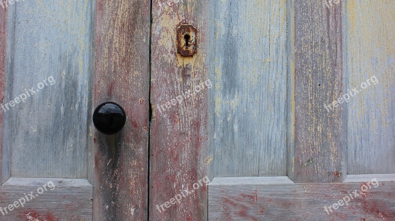 Door Wood Faded Grain Red