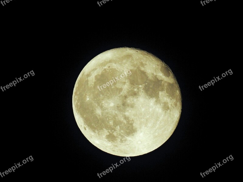 Moon Night Full Moon Sky Moon Craters