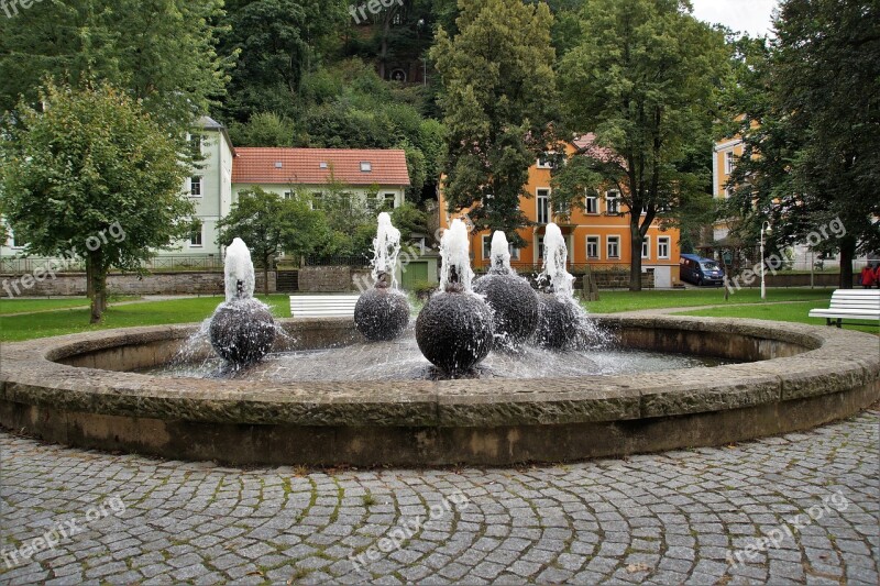 Bad Schandau City Park Spa Town The Spa Park Fountain